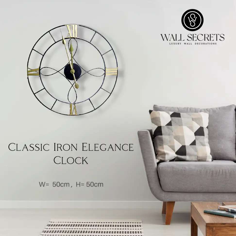Antic Wrought Iron Roman Wall Clock