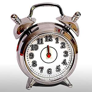grey silver Turkish alarm clock