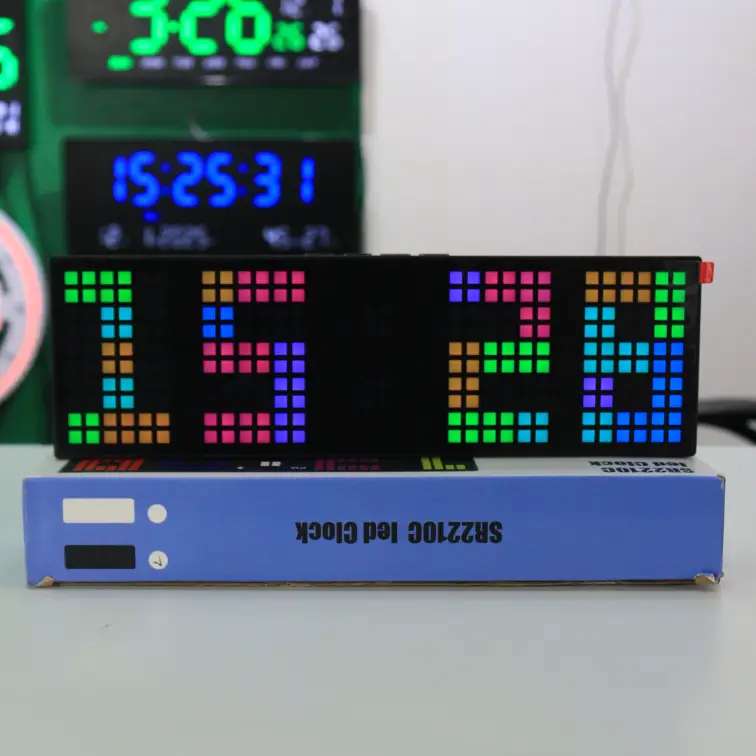 Dot Matrix Multicolored LED Digital Clock