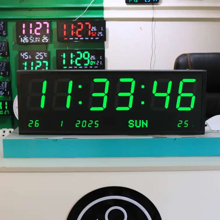 Very large lime green LED Digital clock