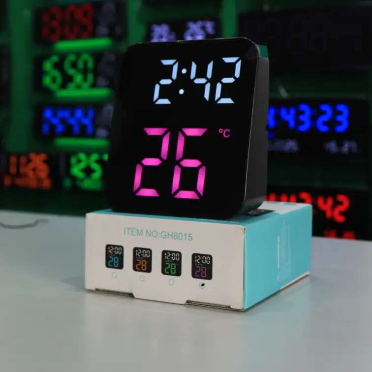 Pink Battery operated LED clock for living room