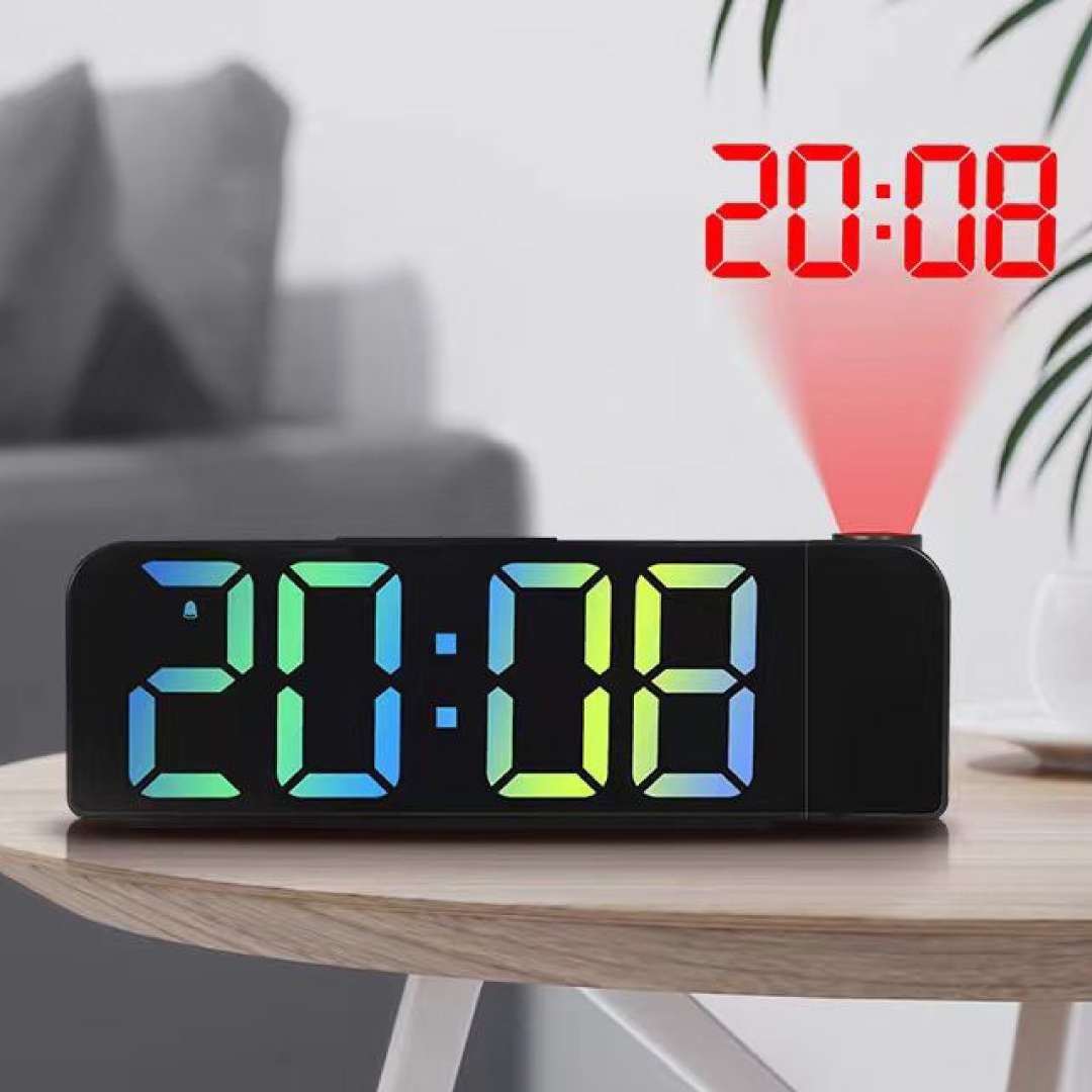 mirror face multicolored projection LED Digital clock