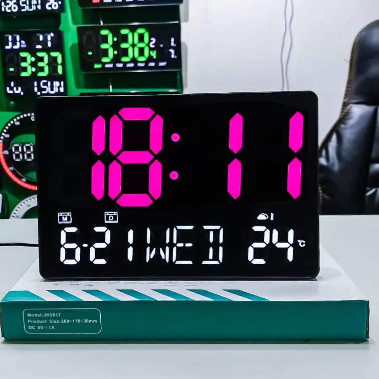 warm magenta and cool cyan-blue LED Digital Clock