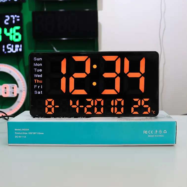 matte orange color LED Digital clock